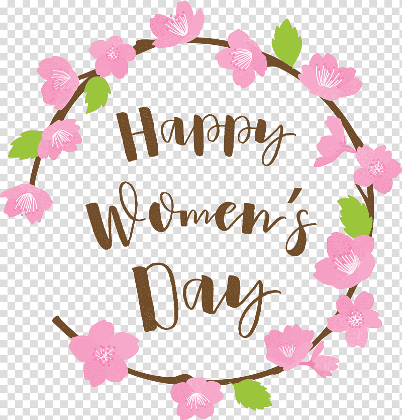 Happy Womens Day Womens Day, Cherry Blossom, Frame transparent background PNG clipart