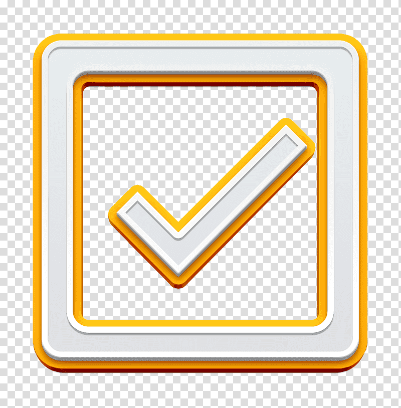 icon Check sign button icon Consent icon, Line, Symbol, Triangle, Yellow, Meter, Mathematics transparent background PNG clipart