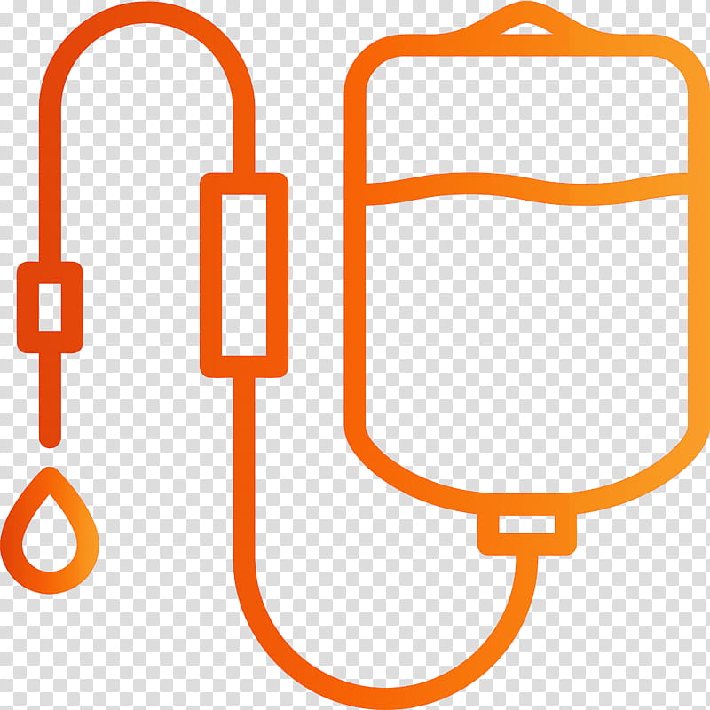 Dropper infusion drip transfusion, Medical, Orange, Line transparent background PNG clipart