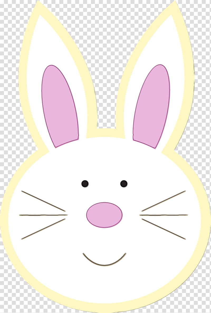 Easter bunny, Watercolor, Paint, Wet Ink, Rabbit, Pink, Rabbits And Hares, Head transparent background PNG clipart