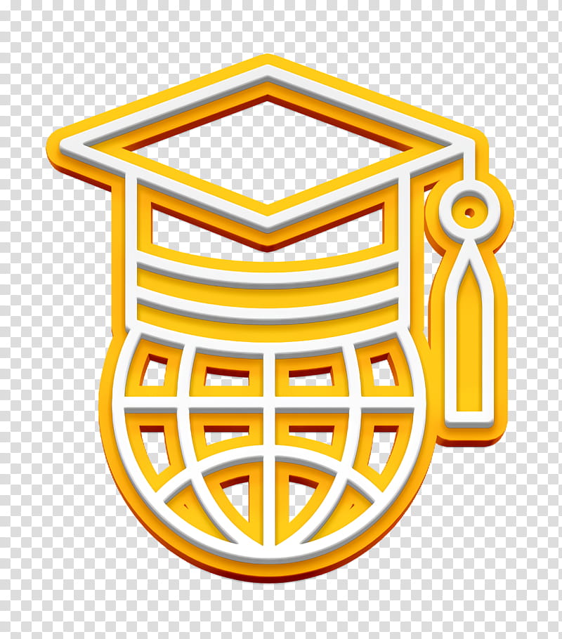 World icon School icon, Yellow, Symbol, Emblem transparent background PNG clipart