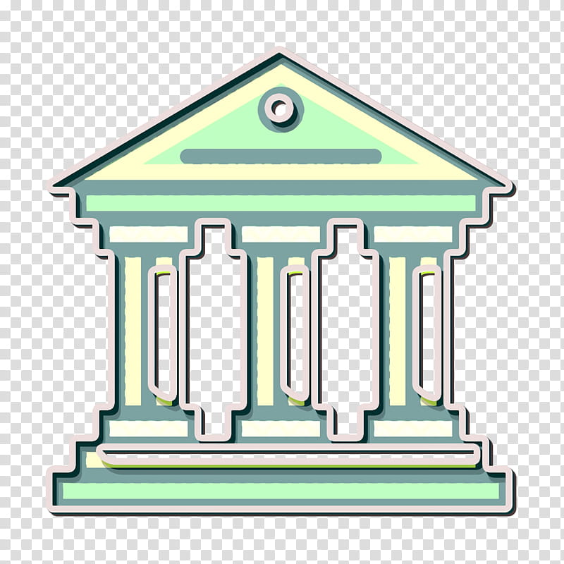 Bank icon Museum icon Building icon, Green, Column, Architecture, Line, House, Classical Architecture, Temple transparent background PNG clipart