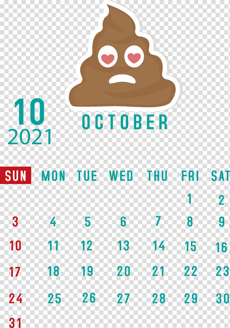 October 2021 Printable Calendar October 2021 Calendar, Line, Meter, Calendar System, Happiness, Geometry, Mathematics transparent background PNG clipart