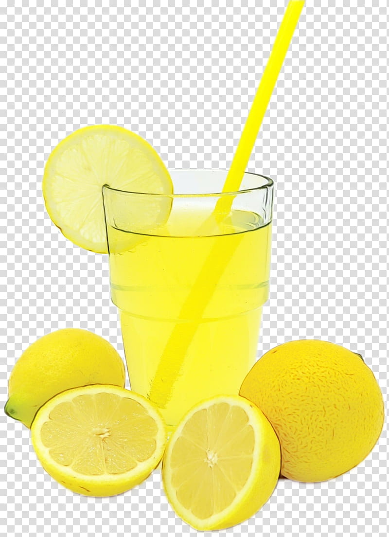 lemonade lemon-lime drink lemon orange juice lime, Watercolor, Paint, Wet Ink, Lemonlime Drink, Limeade, Orange Drink, Nonalcoholic Drink transparent background PNG clipart