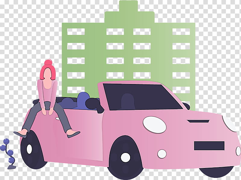 City car, Pink, Vehicle, Magenta transparent background PNG clipart