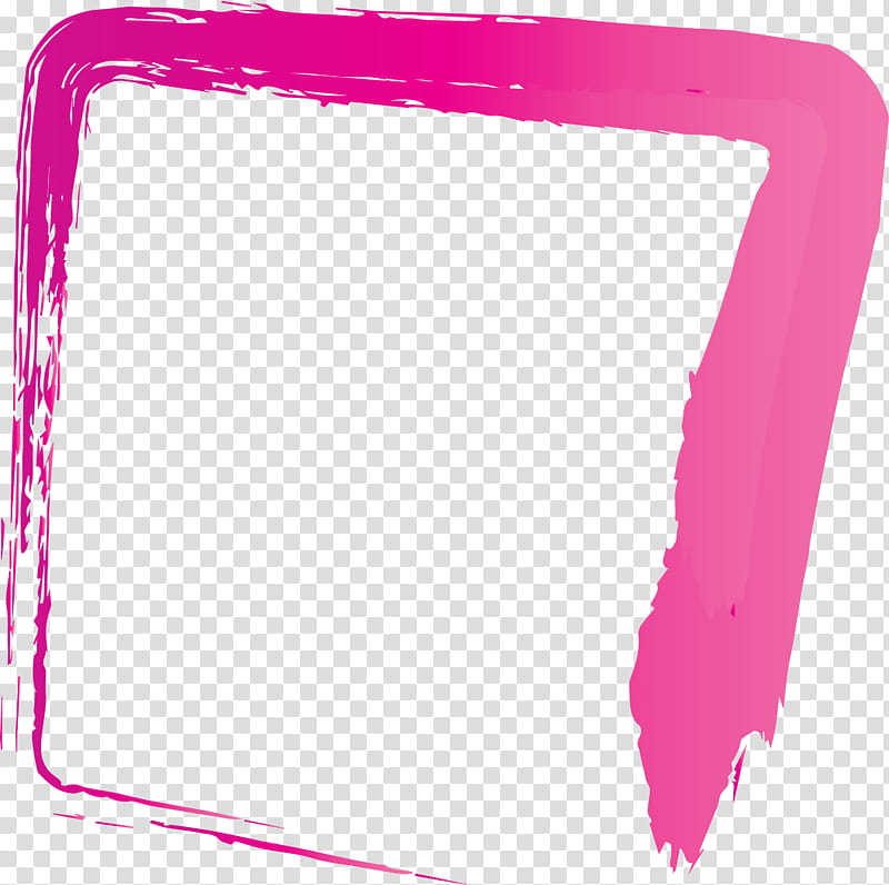 pink magenta rectangle, BRUSH FRAME, Watercolor Frame transparent background PNG clipart