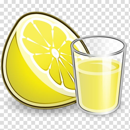 orange juice orange drink lemon lemon-lime drink citric acid, Watercolor, Paint, Wet Ink, Lemonlime Drink, Yellow, Citrus Fruit transparent background PNG clipart