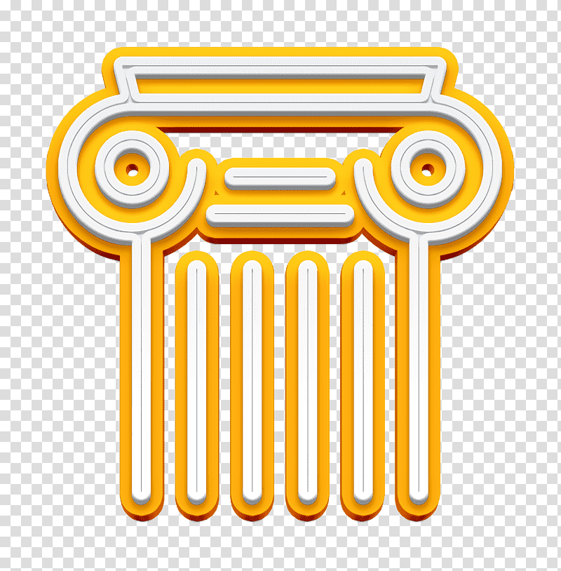 Pillar icon Architecture icon, Symbol, Chemical Symbol, Yellow, Line, Meter, Science transparent background PNG clipart