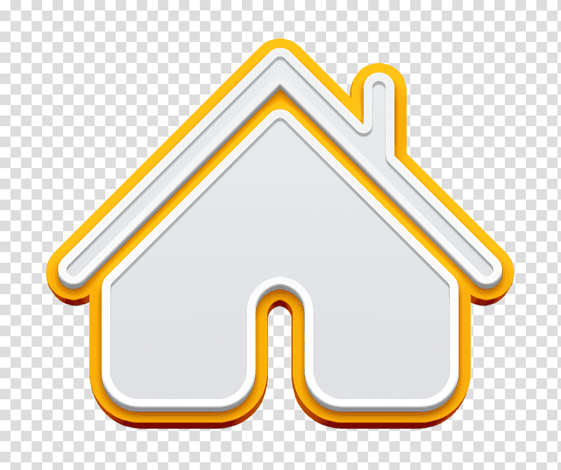 Home Icons icon interface icon Home button for interface icon, Logo, Symbol, Signage, Yellow, Line, Meter transparent background PNG clipart