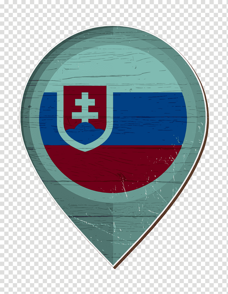 Slovakia icon Country Flags icon, Meter, Emblem, Teal, Microsoft Azure transparent background PNG clipart