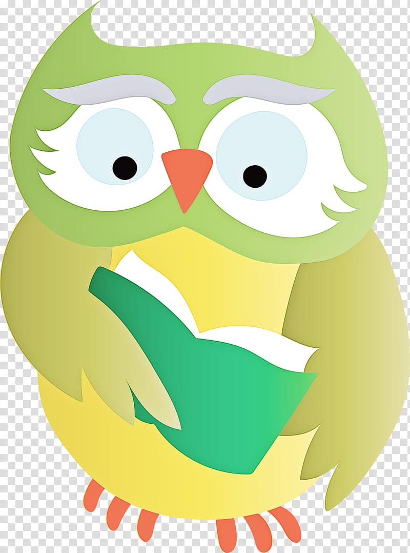 pink and green owl cartoon