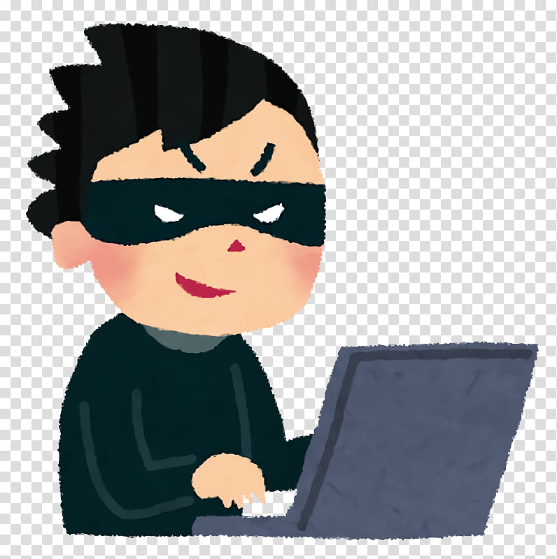 Computer hacker, Cartoon, Black Hair, Technology transparent background PNG  clipart