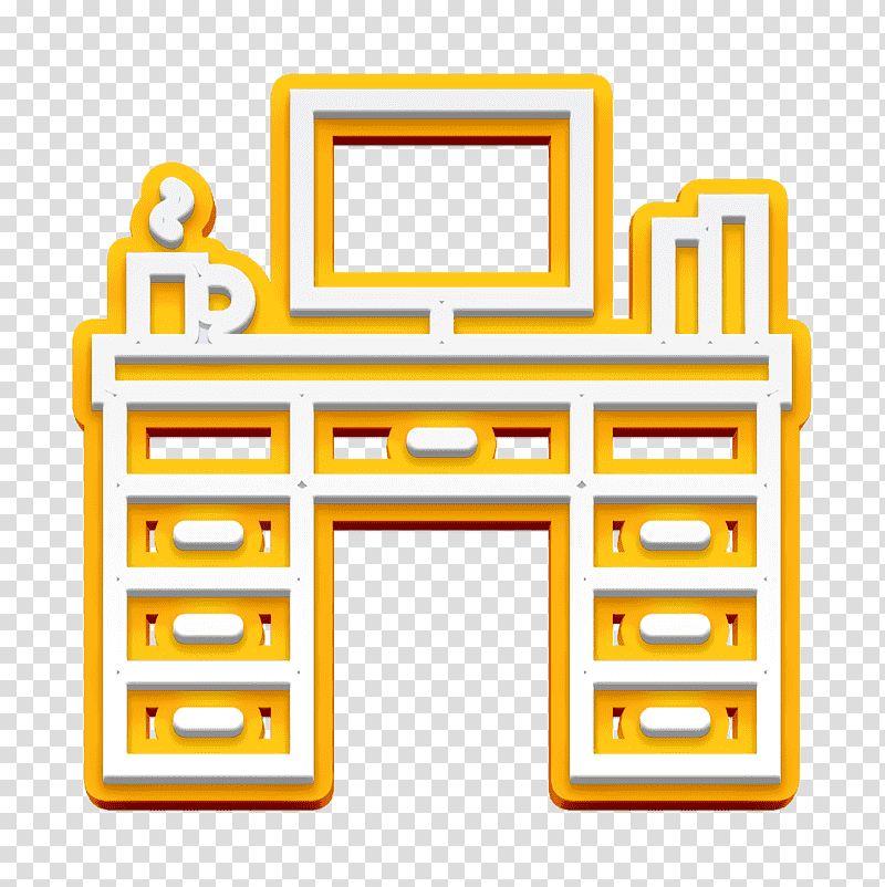 Desk icon Household Set icon, Symbol, Chemical Symbol, Yellow, Icon Pro Audio Platform, Line, Meter transparent background PNG clipart