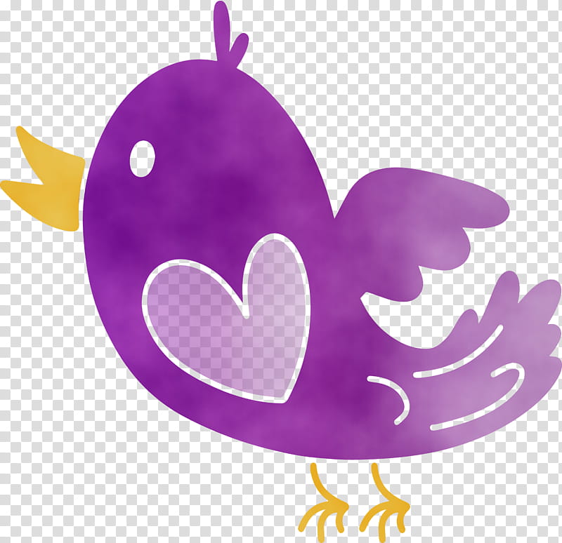 purple violet wing heart butterfly, Cute Bird, Cartoon Bird, Watercolor, Paint, Wet Ink transparent background PNG clipart