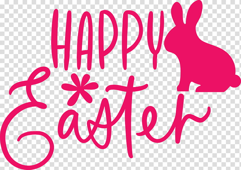 Easter Day Easter Sunday Happy Easter, Pink, Text, Magenta, Rabbit transparent background PNG clipart