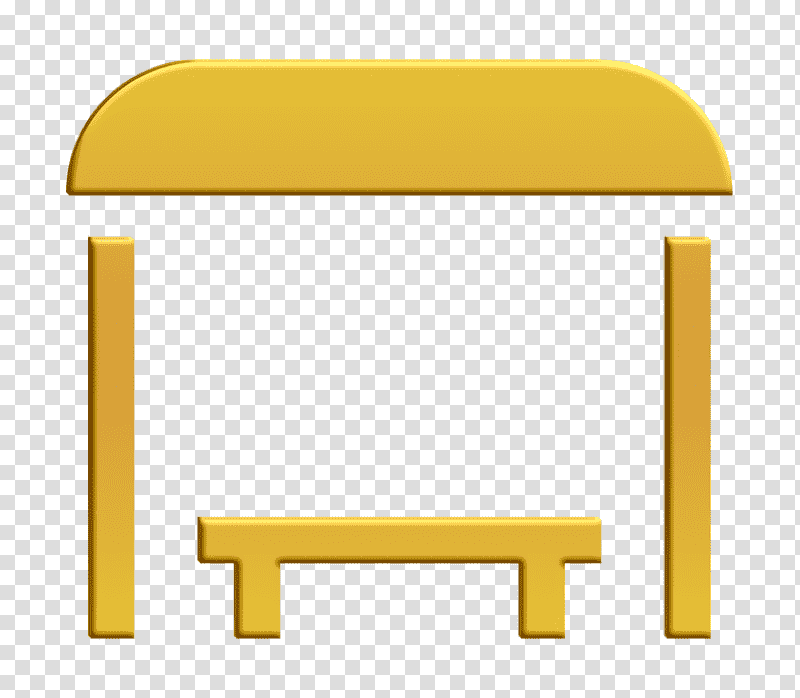 Solid City Elements icon Bus stop icon Bench icon, Garden Furniture, Yellow, Line, Meter, Table, Statistics transparent background PNG clipart