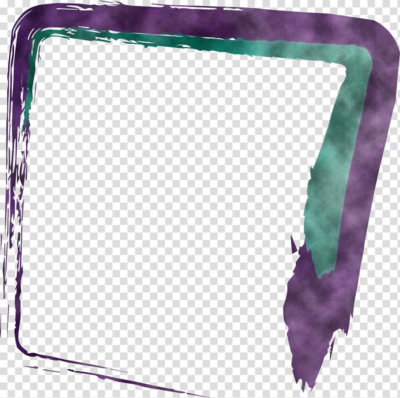 purple violet teal turquoise rectangle, BRUSH FRAME, Watercolor Frame transparent background PNG clipart