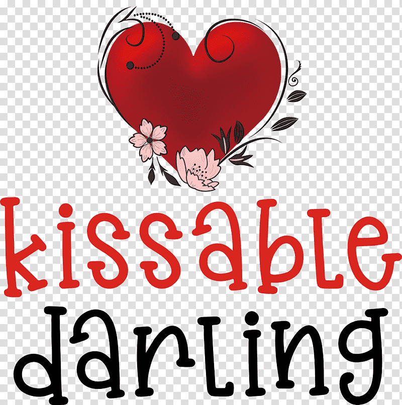 Kissable Darling Valentines Day Valentines Day Quote, Logo, Cartoon, Flower, Happiness, M, M095 transparent background PNG clipart