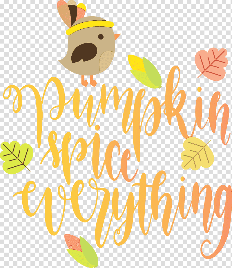 Floral design, Pumpkin Spice Everything, Thanksgiving, Autumn, Watercolor, Paint, Wet Ink transparent background PNG clipart