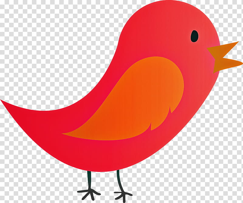Orange, Cartoon Bird, Cute Bird, Beak, Red, Songbird, European Robin, Perching Bird transparent background PNG clipart