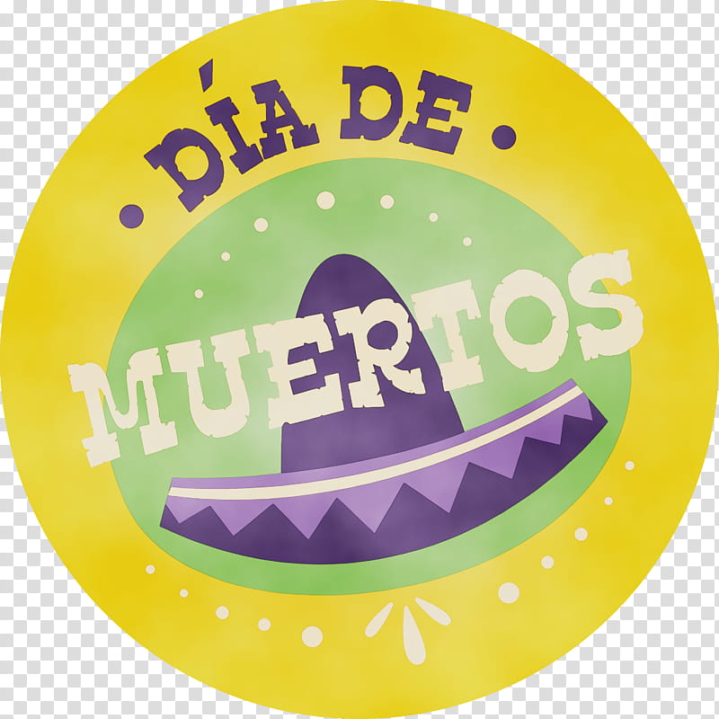 logo font yellow m meter, Day Of The Dead, Dia De Muertos, Mexico, Watercolor, Paint, Wet Ink, Badgem transparent background PNG clipart