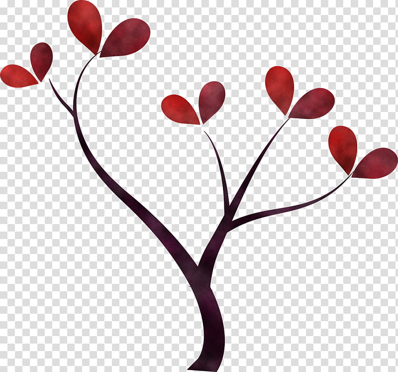flower plant branch leaf heart, Cartoon Tree, Abstract Tree, Tree , Plant Stem, Pedicel, Cut Flowers, Petal transparent background PNG clipart