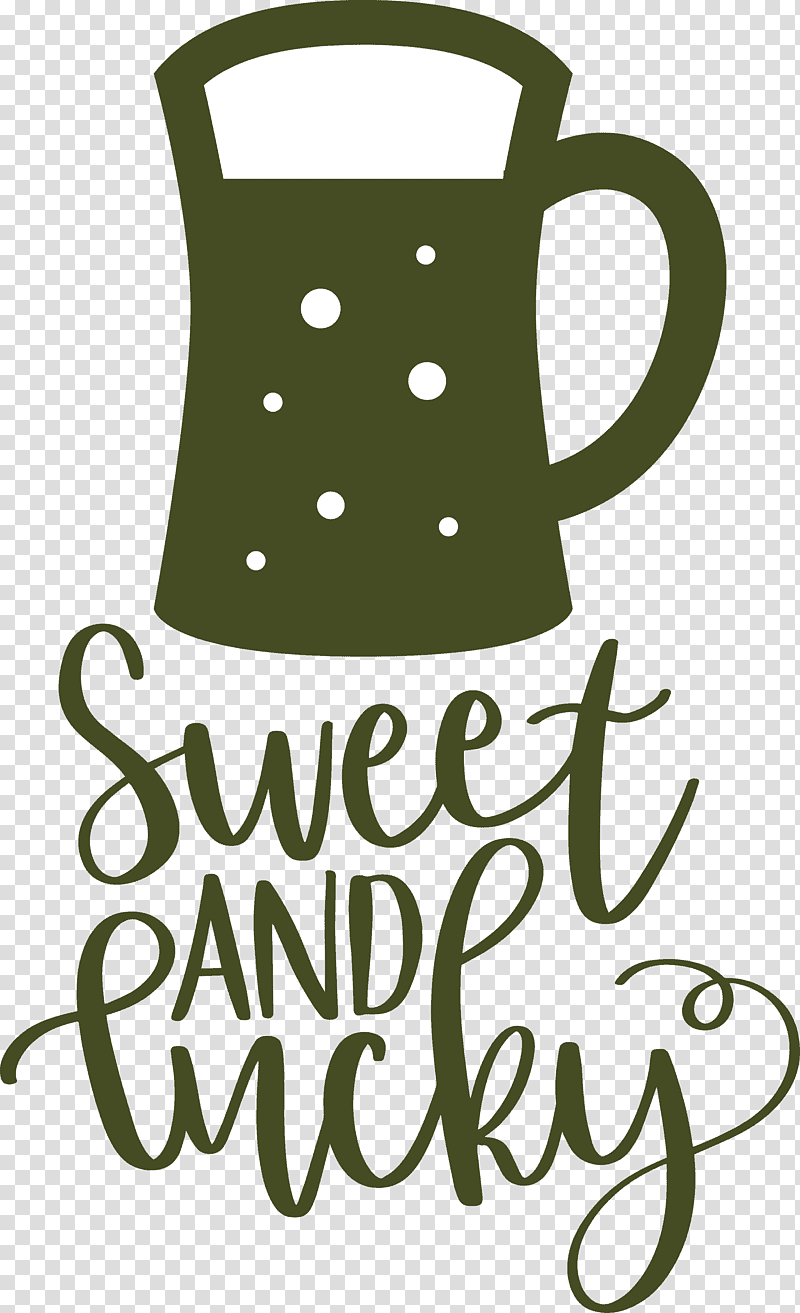 Sweet And Lucky St Patricks Day, Mug, Logo, Coffee, Coffee Cup, Green, Tree transparent background PNG clipart