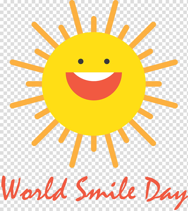 World Smile Day Smile Day Smile, Smiley, Emoticon, Yellow, Happiness, Line, Meter, Flower transparent background PNG clipart