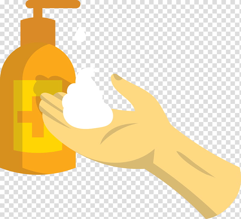 Hand washing Hand Sanitizer wash your hands, Yellow, Line, Meter transparent background PNG clipart