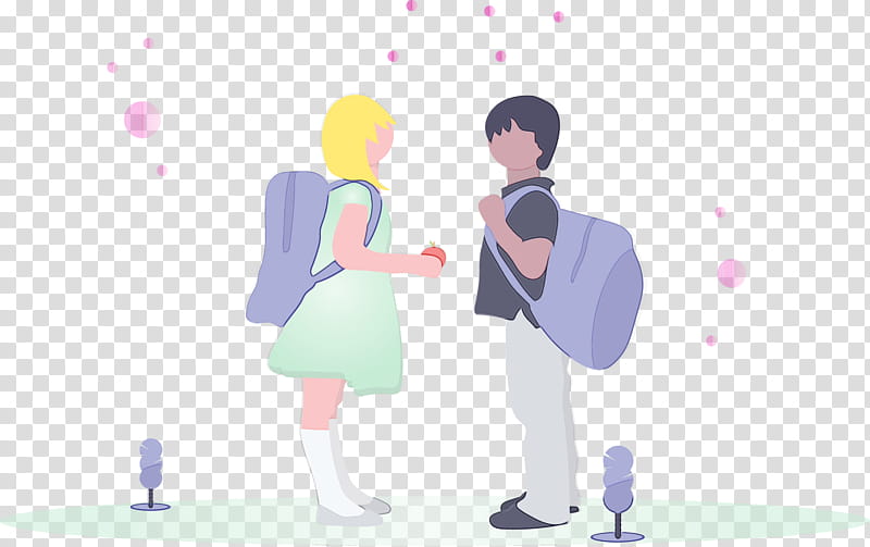 Holding hands, Back To School, Student, Boy, Girl, Watercolor, Paint, Wet Ink transparent background PNG clipart