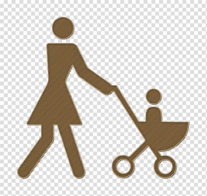 people icon Mother walking with her son on a stroller icon Stroller icon, Family Icons Icon, Cartoon, Silhouette transparent background PNG clipart