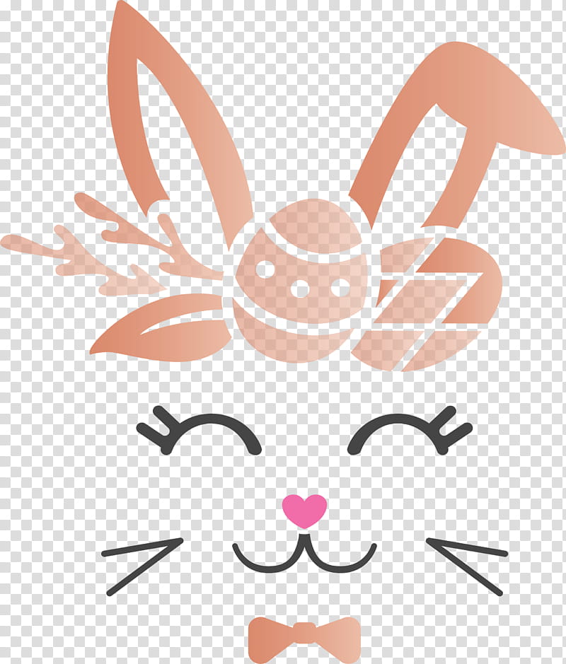 easter bunny easter day cute rabbit, Cartoon, Whiskers, Nose, Pink, Snout, Rabbits And Hares transparent background PNG clipart