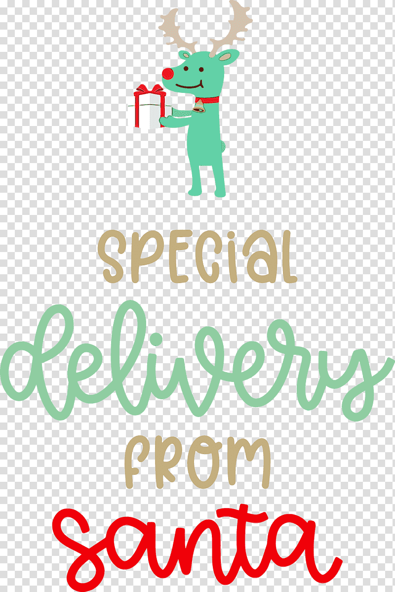 logo text character happiness line, Special Delivery From Santa, Christmas , Watercolor, Paint, Wet Ink, Behavior transparent background PNG clipart