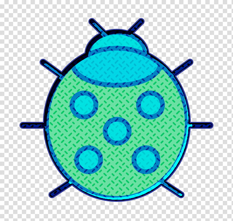 Ladybug icon Insects icon, Turquoise transparent background PNG clipart