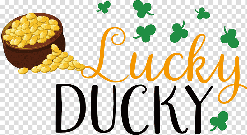 Lucky Ducky Patricks Day Saint Patrick, Vegetarian Cuisine, Fruit, Superfood, Natural Food, Logo, Commodity transparent background PNG clipart