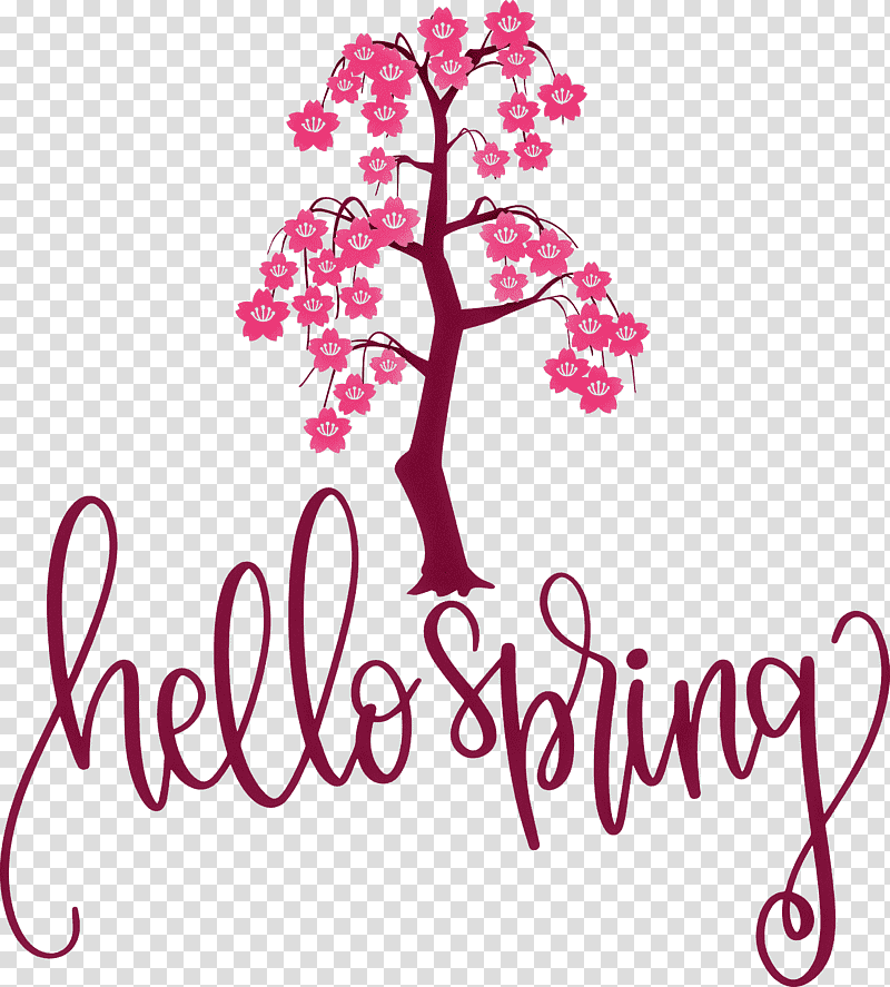 Hello Spring Spring, Spring
, Floral Design, Logo, Cut Flowers, Petal, Wall Decal transparent background PNG clipart