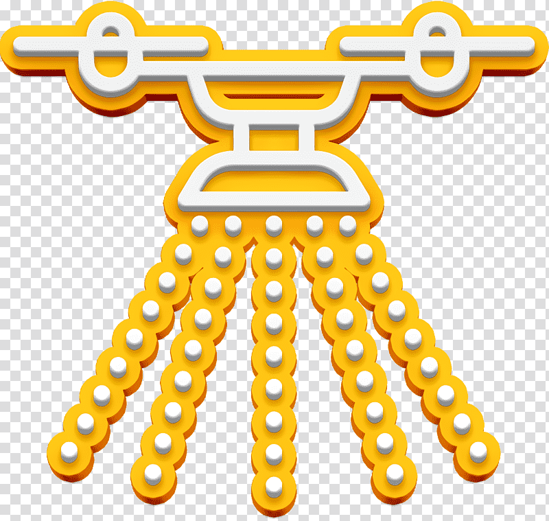 Quapcopter and Drones icon Camera icon drone icon, Yellow, Line, Meter, Jewellery, Number, Human Body transparent background PNG clipart