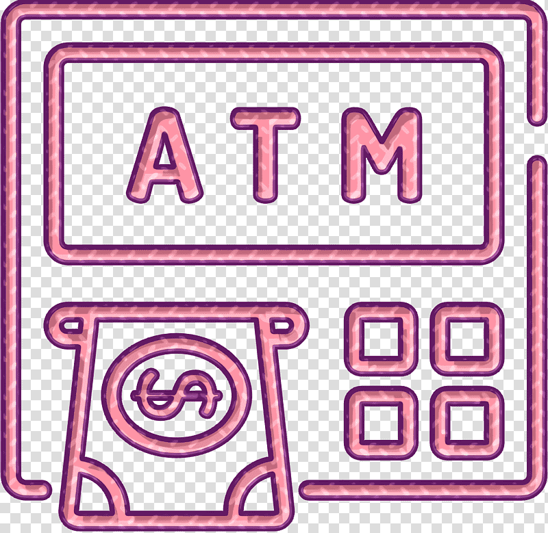 Atm icon Atm machine icon Finance icon, Line, Cartoon, Meter, Number, Creativity, Geometry transparent background PNG clipart