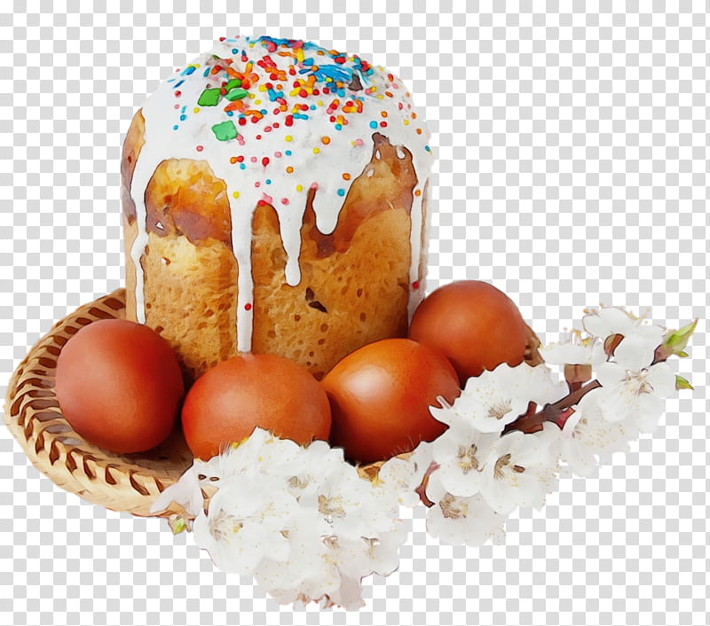 food kulich cuisine dish easter bread, Watercolor, Paint, Wet Ink, Ingredient, Paska, Dessert, Baked Goods transparent background PNG clipart