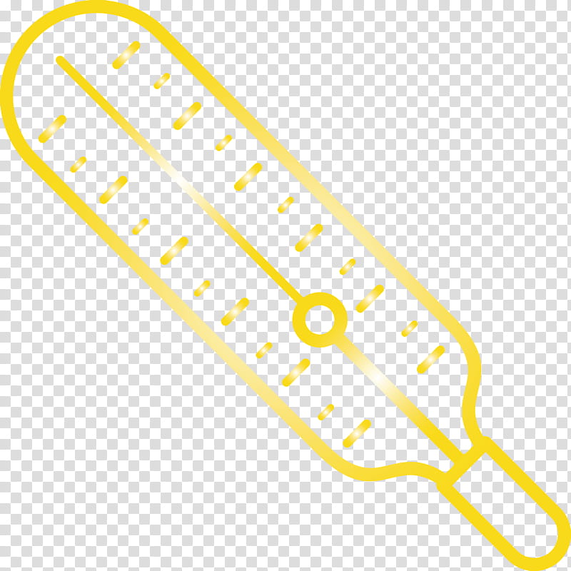 thermometer fever COVID, Yellow, Line transparent background PNG clipart