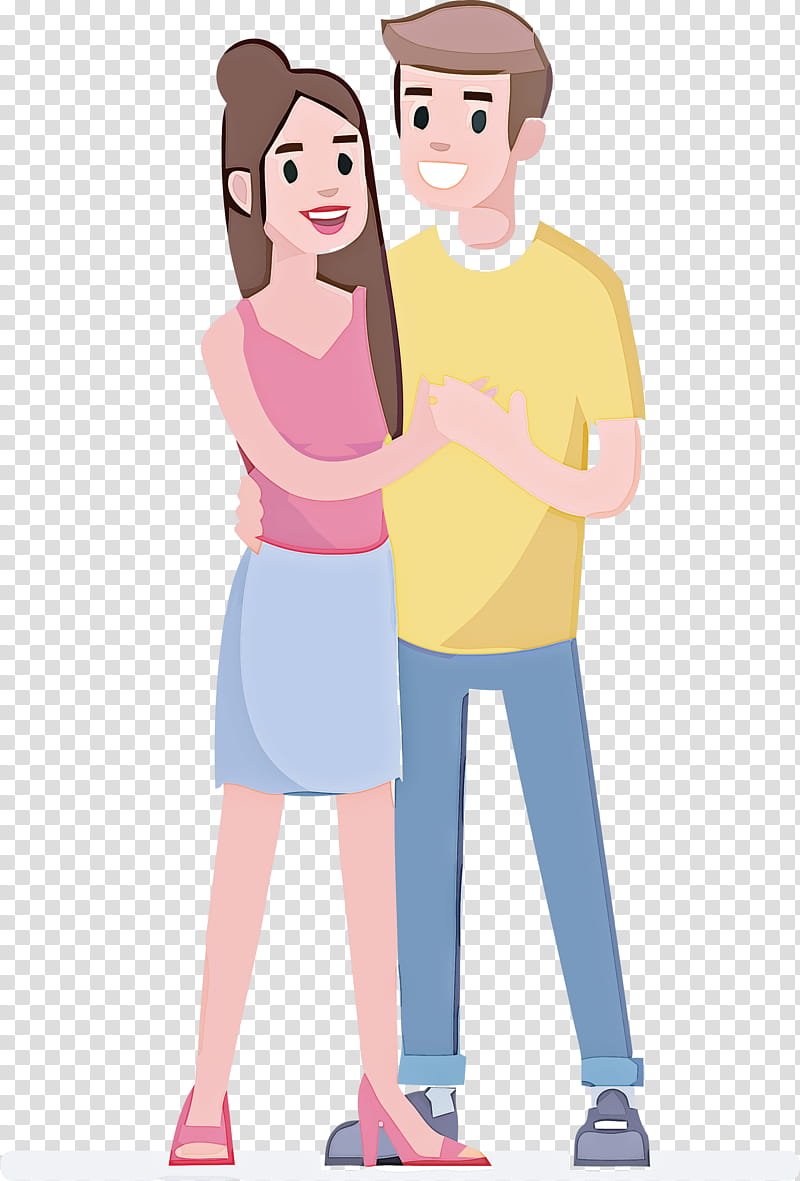 couple lover, Cartoon, Standing, Fun, Interaction, Joint, Gesture, Finger transparent background PNG clipart