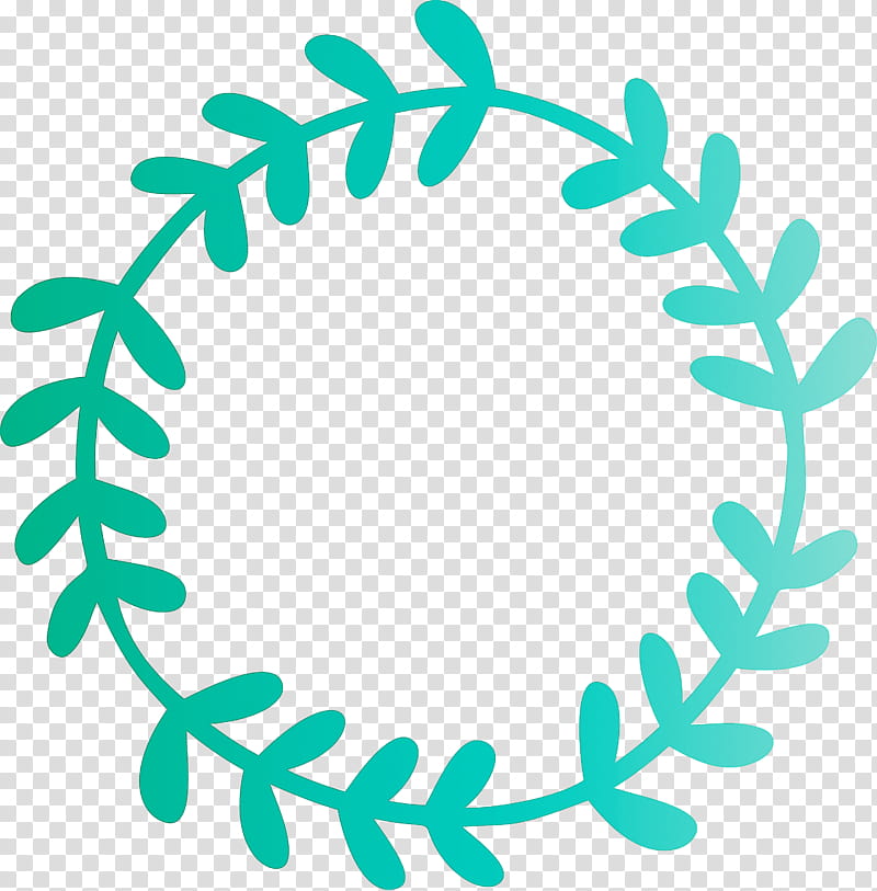 flower frame floral frame sping frame, Turquoise, Leaf, Teal, Wreath, Circle transparent background PNG clipart