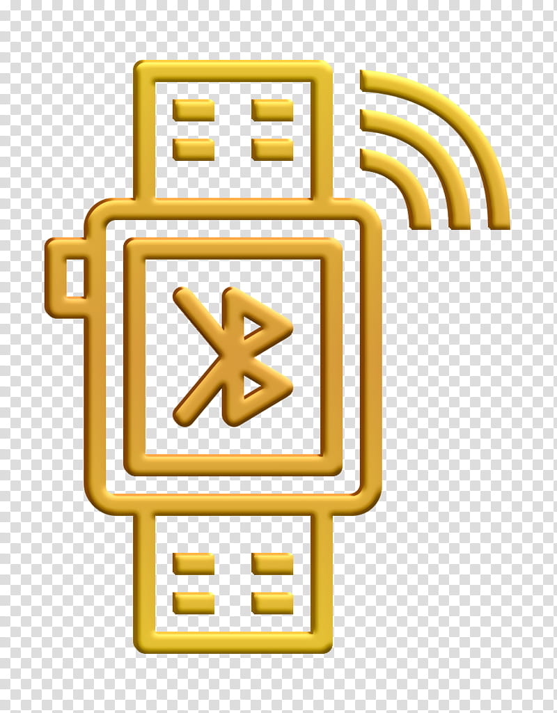 Watch icon Smartwatch icon, Yellow, Line, Symbol transparent background PNG clipart