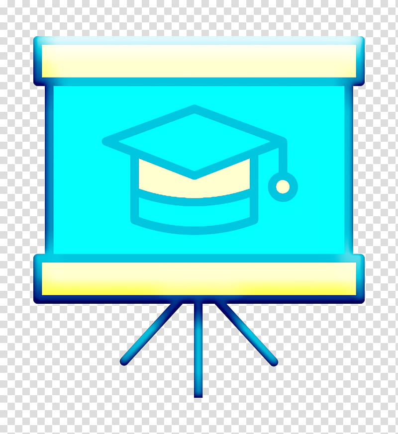 Presentation icon Lesson icon School icon, Turquoise, Line, Table transparent background PNG clipart