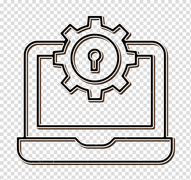 Laptop icon System icon Cyber icon, Line Art, Symbol transparent background PNG clipart