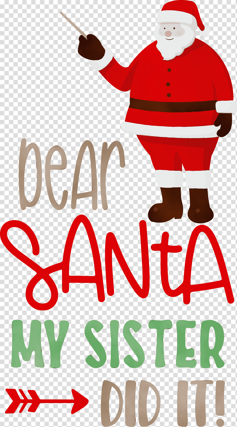 Christmas decoration, Dear Santa, Christmas , Watercolor, Paint, Wet Ink, Christmas Day transparent background PNG clipart