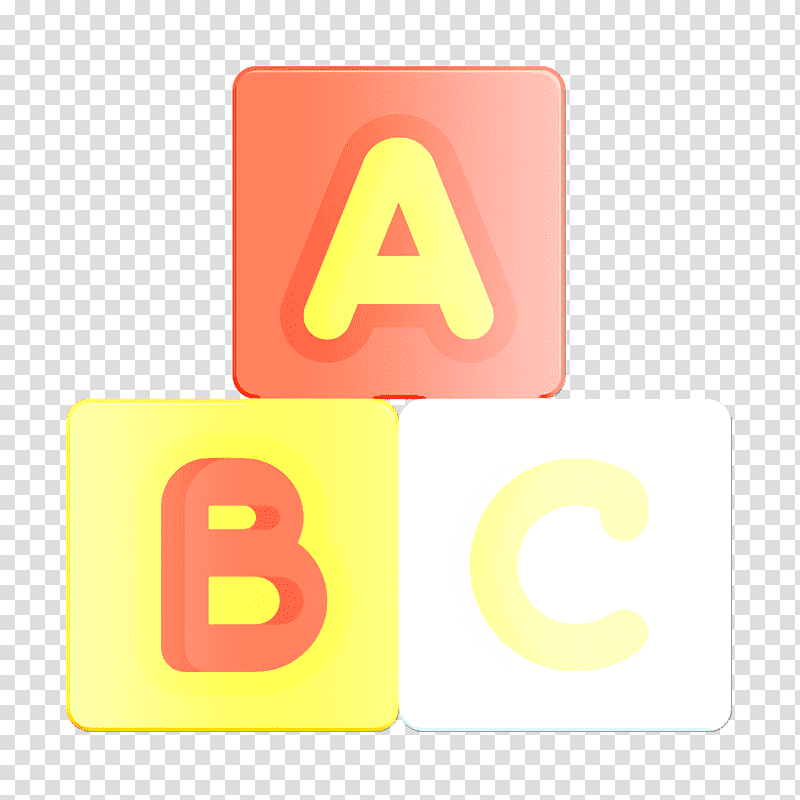 Abc icon Kindergarden icon Blocks icon, Logo, Meter, Yellow, Square Meter, Number, Mathematics transparent background PNG clipart