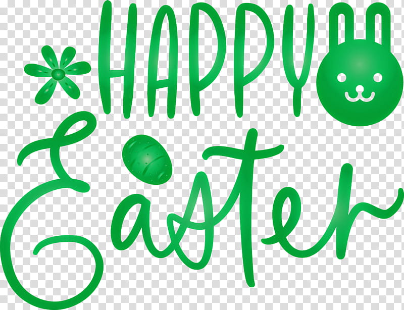 Easter Day Easter Sunday Happy Easter, Green, Text, Plant, Smile, Logo transparent background PNG clipart