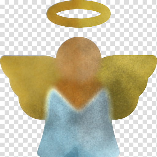 yellow angel neck symbol smile, Figurine transparent background PNG clipart