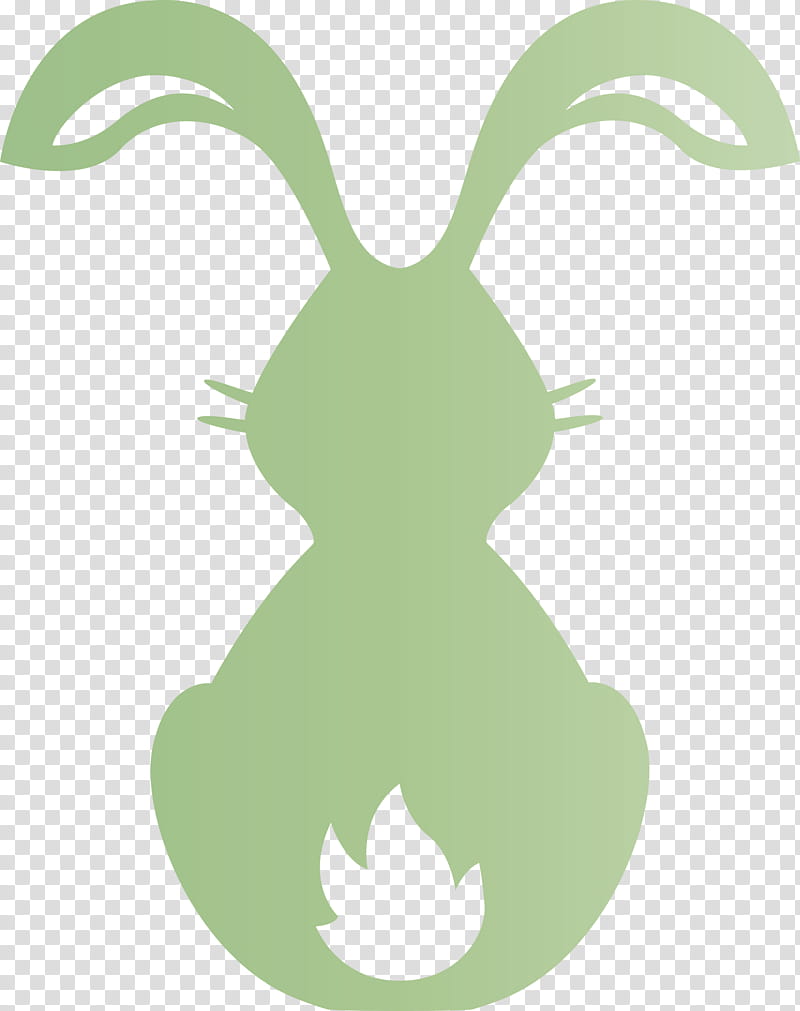 Cute Bunny Easter Day, Green, Leaf, Plant, Symbol transparent background PNG clipart